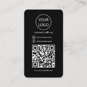 Aangepaste Kaarten, Social Media QR Code Black Bus Visitekaartje (Voorkant)