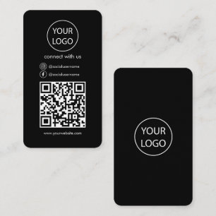 Aangepaste Kaarten, Social Media QR Code Black Bus Visitekaartje