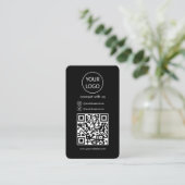 Aangepaste Kaarten, Social Media QR Code Black Bus Visitekaartje (Staand voorkant)