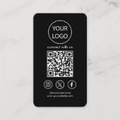Aangepaste Kaarten, Social Media QR Code Black Bus Visitekaartje (Voorkant)
