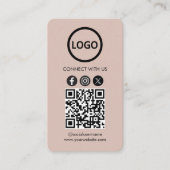 Aangepaste Kaarten, Social Media QR Code Boho Beig Visitekaartje (Voorkant)