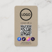 Aangepaste Kaarten Social Media QR Code Kraft Pape Visitekaartje (Voorkant)