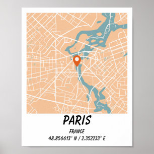 Aangepaste kaarten, Stadkaartafdrukken, Aangepaste Poster