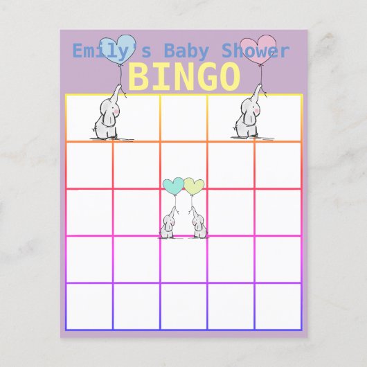 Aangepaste Kaarten voor Baby shower Bingo (Achterkant)