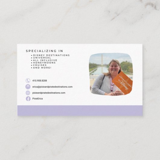 Aangepaste kaarten voor Erica | Niet bewerkbaar Visitekaartje (Achterkant)