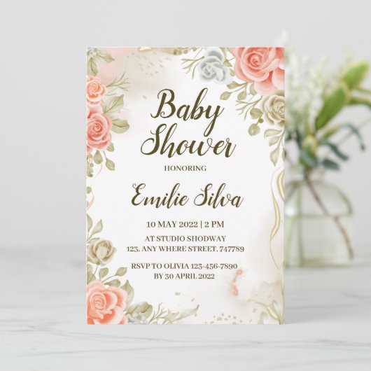 Aangepaste Kaarten voor genderneutrale Baby shower (Staand voorkant)