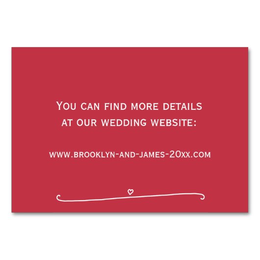 Aangepaste Kaarten voor rode bruiloft (Achterkant)