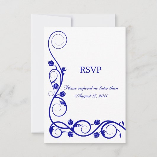 Aangepaste Kaarten voor Royal Blue Swirl RSVP/Repl (Voorkant)
