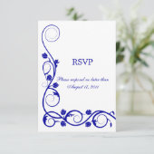 Aangepaste Kaarten voor Royal Blue Swirl RSVP/Repl (Staand voorkant)