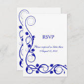 Aangepaste Kaarten voor Royal Blue Swirl RSVP/Repl (Voorkant / Achterkant)