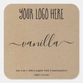 Aangepaste kaartenlabel Kraft Background Sticker (Voorkant)