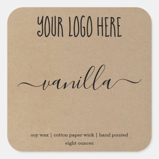 Aangepaste kaartenlabel Kraft Background Sticker (Voorkant)