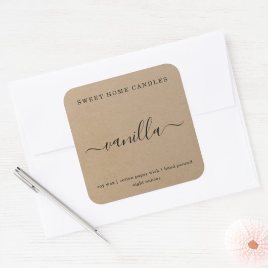 Aangepaste kaartenlabel Kraft Background Sticker (Envelop)