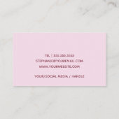 Aangepaste kaartenmaker voor droogroze glitter visitekaartje (Achterkant)