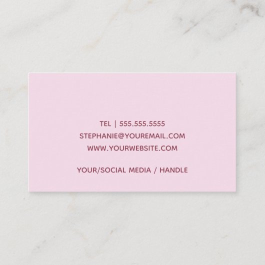Aangepaste kaartenmaker voor droogroze glitter visitekaartje (Achterkant)
