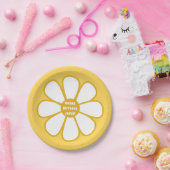 Aangepaste kabelretro Daisy Flower Papieren Bordje (Feest)