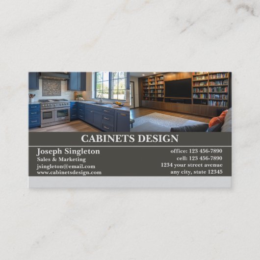 Aangepaste kabinetinstallatie visitekaartje (Voorkant)