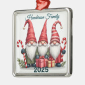 Aangepaste kabouterfamilie van drie metalen ornament (Links)