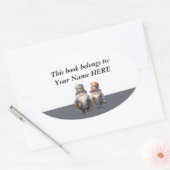 Aangepaste kabouters bosarbeiders ex libris boeken ovale sticker (Envelop)