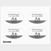 Aangepaste kabouters bosarbeiders ex libris boeken ovale sticker (Vel)
