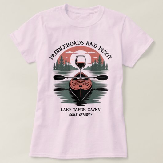 Aangepaste Kajak & Wijn Shirt – Groepsreis (Design voorkant)