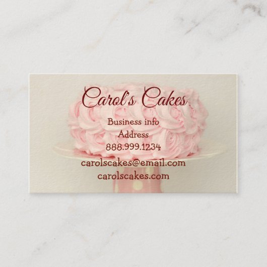 Aangepaste kake en trouwerijwiel ontwerpers Busine Visitekaartje (Voorkant)