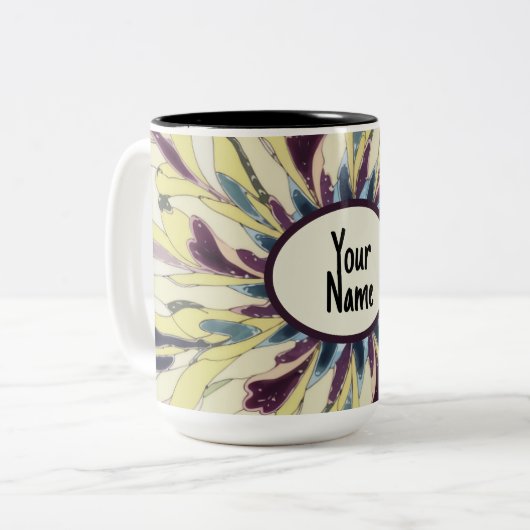 Aangepaste Kaleidoscope Ontwerp Koffie Mok (Voorkant links)