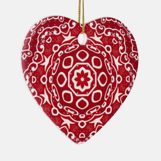 Aangepaste kaleidoscopische hartversiering.1 keramisch ornament (Rechts)