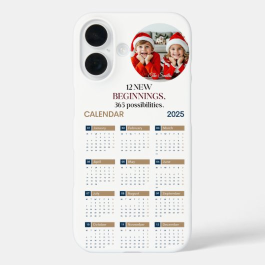 Aangepaste kalender 2025 Case-Mate iPhone case (Achterkant)