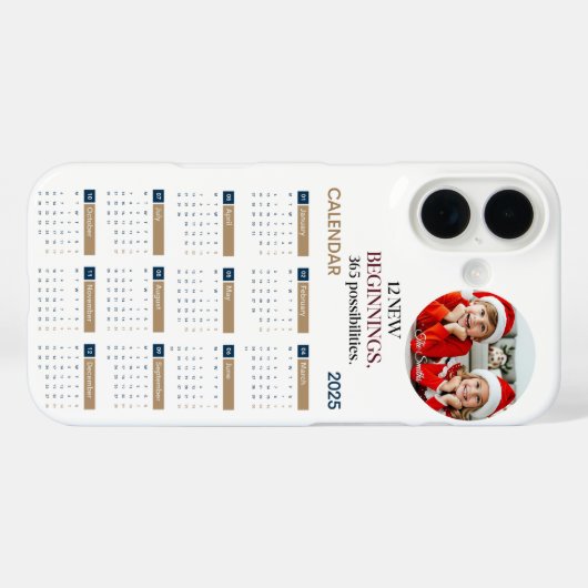 Aangepaste kalender 2025 Case-Mate iPhone case (Achterkant (horizontaal))