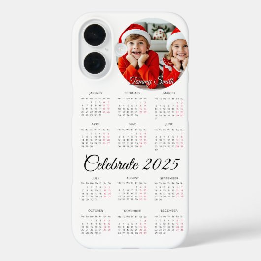 Aangepaste kalender 2025 Case-Mate iPhone case (Achterkant)