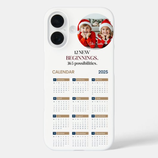 Aangepaste kalender 2025 Case-Mate iPhone case (Achterkant)