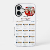 Aangepaste kalender 2025 iPhone 16 hoesje (Achterkant)