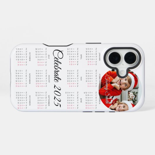 Aangepaste kalender 2025 iPhone 16 hoesje (Achterkant horizontaal)