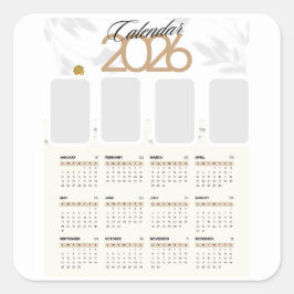 Aangepaste kalender 2026 vierkante sticker