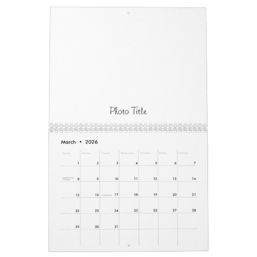 Aangepaste kalender foto en tekst toevoegen (Mar 2026)