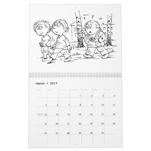 Aangepaste kalender kleurplaten voor kinderen (Mar 2017)