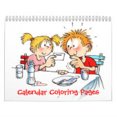 Aangepaste kalender kleurplaten voor kinderen (Hoes)