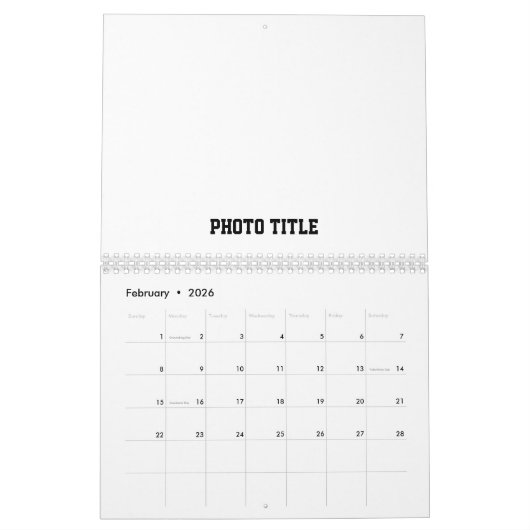 Aangepaste kalender met foto en tekst (Feb 2026)