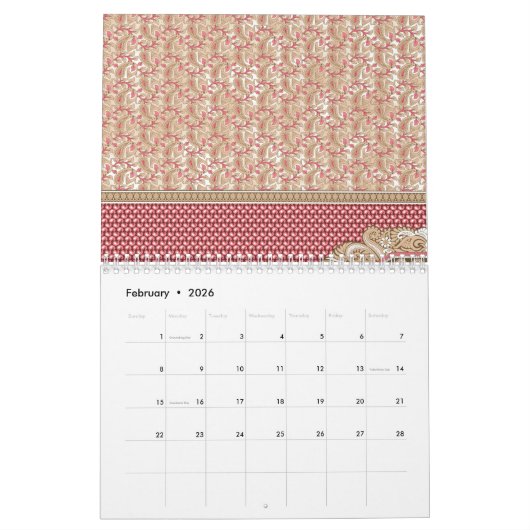 Aangepaste kalenders en esthetische geïllustreerde kalender (Feb 2026)