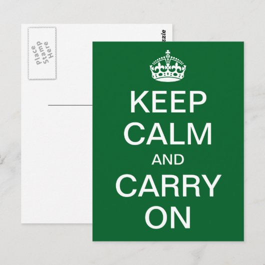 Aangepaste KALK en CARRY AAN - witte woorden Briefkaart (Voorkant / Achterkant)