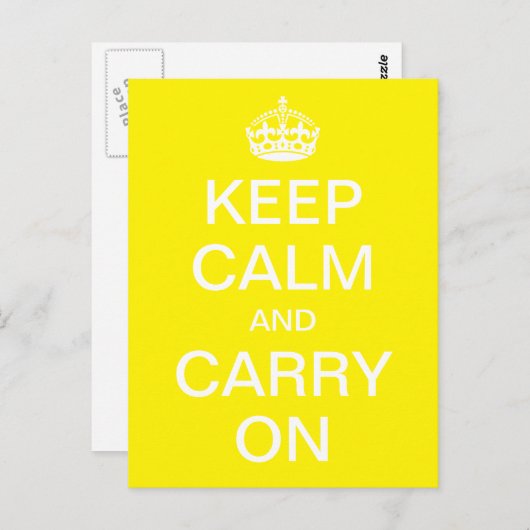 Aangepaste KALK en CARRY AAN - witte woorden Briefkaart (Voorkant / Achterkant)