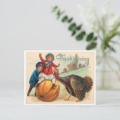 aangepaste kalkoen pompoen herfst Thanksgiving Briefkaart (Staand voorkant)