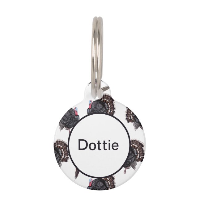 Aangepaste kalkoenen - Witte ID-tag Huisdierpenning (Voorkant)