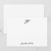Aangepaste kalligrafeerde naam Elegant Monogram Notitiekaartje (Voorkant / Achterkant)