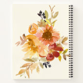 Aangepaste kalligrafie Boho Waterverf Floral Notitieboek (Achterkant)