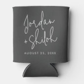 Aangepaste kalligrafie bruiloft elegante namen blikjeskoeler (Voorkant)