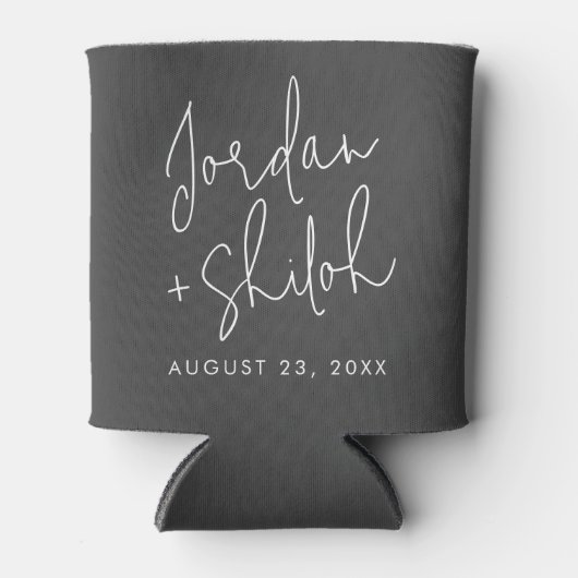 Aangepaste kalligrafie bruiloft elegante namen blikjeskoeler (Voorkant)