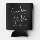 Aangepaste kalligrafie bruiloft elegante namen blikjeskoeler (Voorkant)