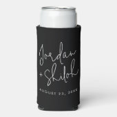 Aangepaste kalligrafie bruiloft te hebben en te ho seltzer blikjeskoeler (Seltzer Voorkant)